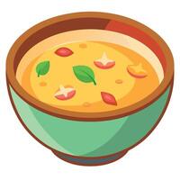 Cheesy bacon chowder with vegetables vector