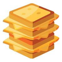 A stack of cheese sandwiches on a white background vector
