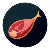 A meat on a black background with a long shadow vector