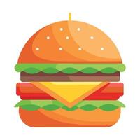 Lakomo burger with cutlet and cheese. AI generation. vector