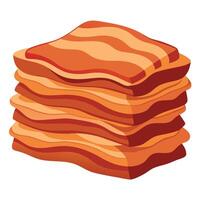 A stack of delicious crispy bacon on a clean white background vector