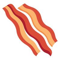 Bacon strips on solid white background. single object vector