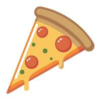 A tasty slice of pizza on a transparent background vector