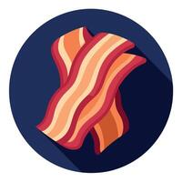 Crispy tasty slices of bacon on a dark background vector