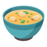 Clam Chowder Soup In Bowl. Isolated On Background vector
