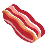 Beef bacon on white background vector