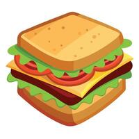 Closeup image of a blt sandwich focusing on bacon vector