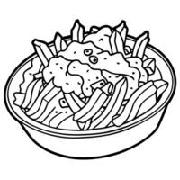 Loaded fries potato chips with cheese and bacon photoshoot can be used for multipurpose vector
