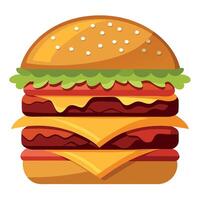 Juicy Double Cheeseburger Stacked With Crispy Bacon and Cheddar vector