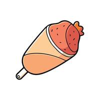 A chicken fillet wrapped in bacon and roasted to perfection. served with mashed potatoes vector