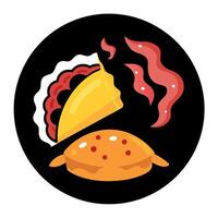 Empanadas with pimento cheese and bacon on a black background vector