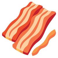 Isolated slices of bacon vector