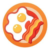 Fried eggs and bacon generated by AI vector
