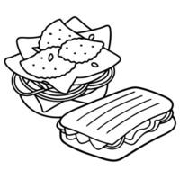 Classic BLT Sandwich with Crispy Bacon. Fresh Lettuce. and Ripe Tomato on Toasted Bread. Served with vector