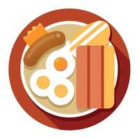 Breakfast menu. eggs and sausage. transparent background vector