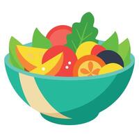 A colorful and appetizing salad in a bowl vector