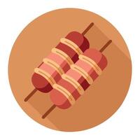 Bacon wrapped teriyaki chicken skewers. a fusion delight vector