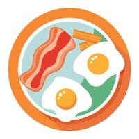 Eggs and bacon isolated on a white background vector