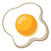Fried egg isolated on white background. top view. vector