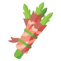 Grilled asparagus with bacon vector