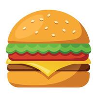 Burger with cheese on the table vector