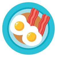 Fried Eggs with Crispy Bacon vector