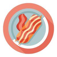 Bacon wrapped bacon plate on table vector