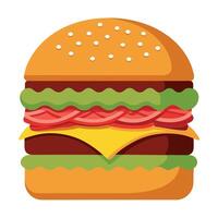 Double Cheeseburger with Bacon vector