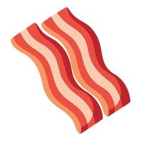 Bacon Slices on a White Background vector