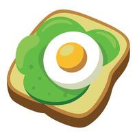 Avocado Toast with Poached Eggs vector