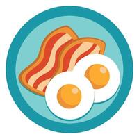 Fried Eggs and Crispy Bacon vector