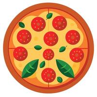 A pizza with tomatoes on it vector