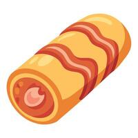 Crispy Potato Roll with Bacon and Ham vector