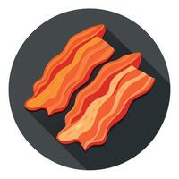 Crispy fried bacon slices on a slate. vector