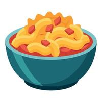 Homemade mac and cheese with bacon vector