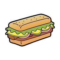 Cuban Sandwich Roasted pork. ham. mustard. pickles. and Swiss cheese on Cuban bread vector