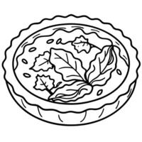 Delicious quiche with spinach and bacon on a plate. perfect for brunch or a savory meal. Fresh ingre vector