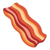Fried bacon cut out. Isolated fried bacon on transparent background vector