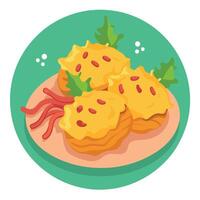 Irresistible Crispy Spaghetti Squash Fritters with Bacon and Chives vector