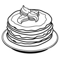 Delicious pancakes with bacon and honey on white table. closeup. space for text isolated on white ba vector