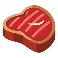 Steak meat icon in isometric style on white background vector