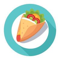 A Plate with a Breakfast Burrito Isolated on a Transparent Background vector