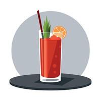 A drink with an orange slice and a straw vector