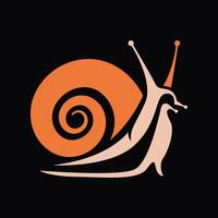 abstract illustration of snail on black background vector