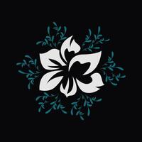 ABSTRACT AND COLORFUL FLOWER ON BLACK BACKGROUND vector