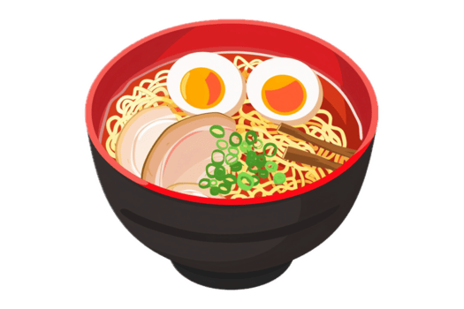 japonés ramen plato con huevo, cerdo, y fideos. png