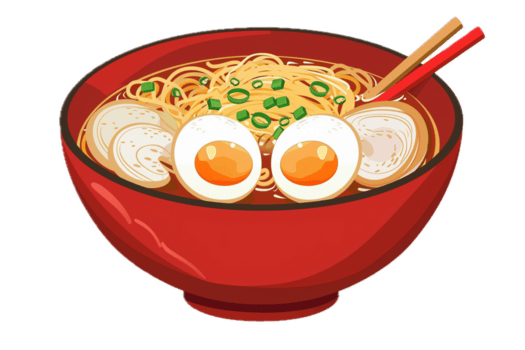 ramen cuenco con Rico caldo, fideos, y coberturas png