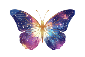 Abstract Butterfly with Glittering Starry Wings. png