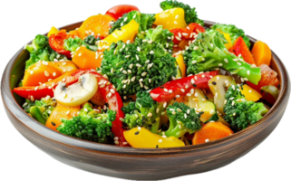 Fresh Stir-Fried Vegetables with Sesame Seeds. png