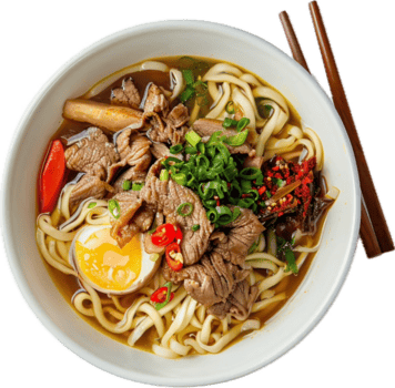 cuenco de ramen tallarines con Cerdo en caldo. png